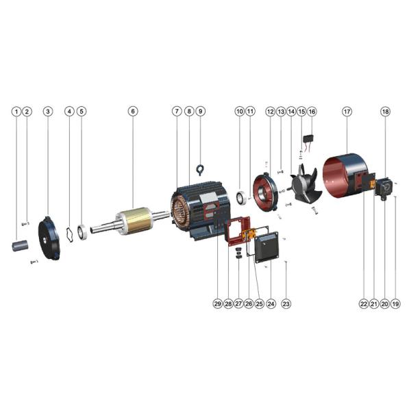 Variable Frequency Motor Exploded View